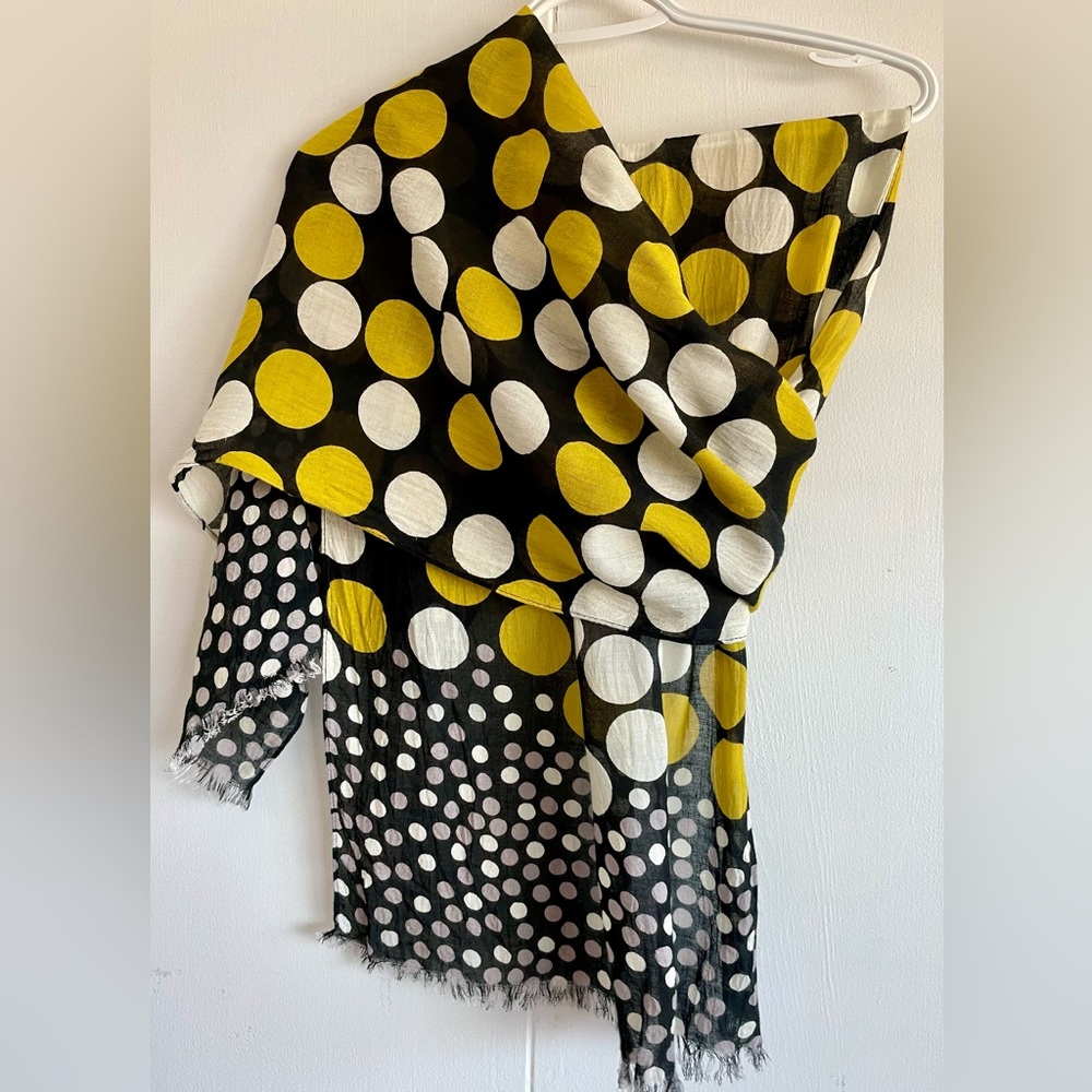 Black, yellow, and white scarf. Nearly Vintage.